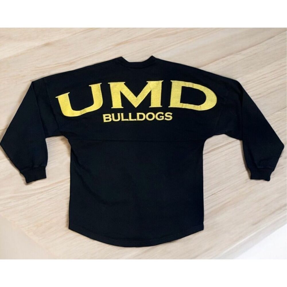 Minnesota Duluth Bulldogs Spirt Jersey Size Small Glittery Sweatshirt Black Gold